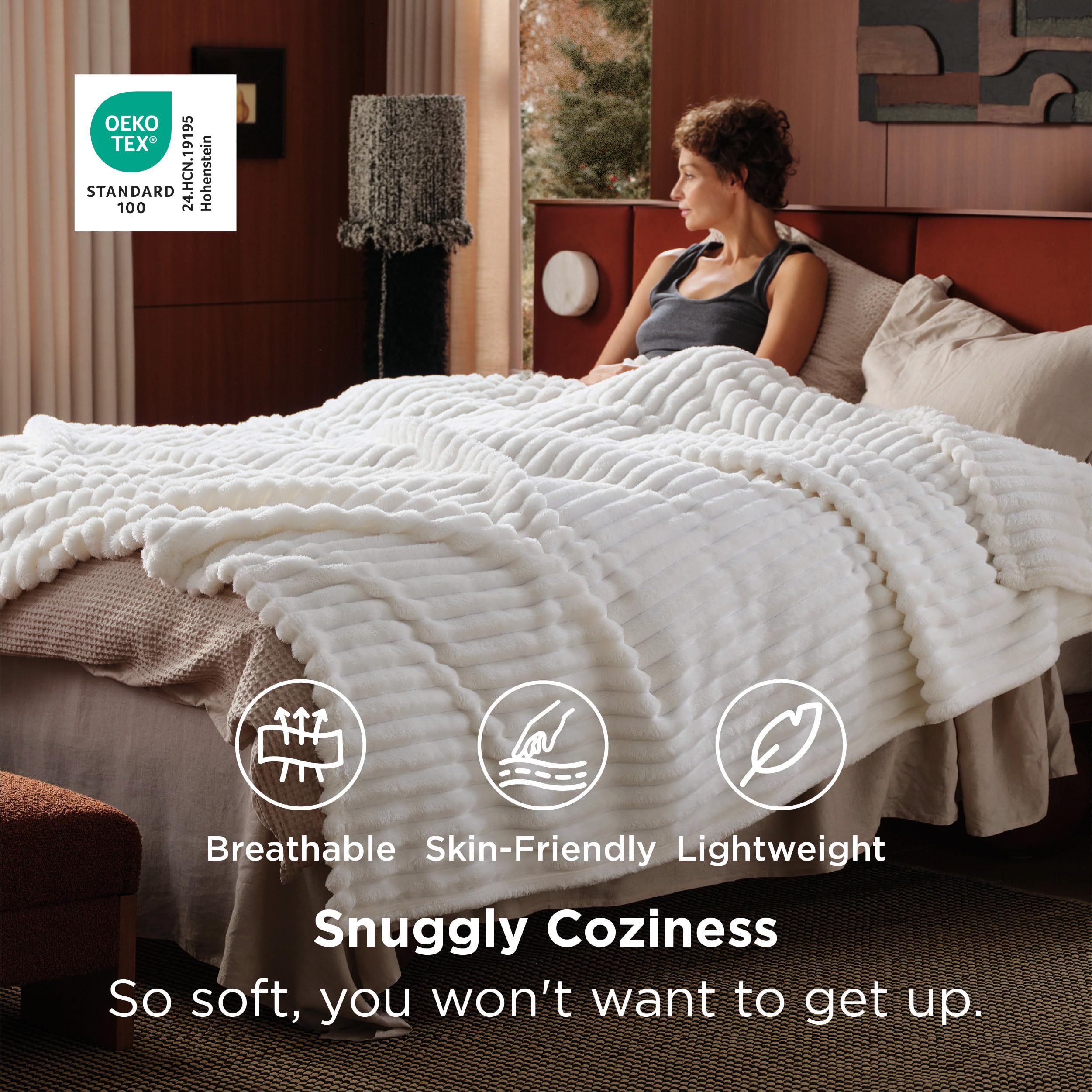 Bedsure gros plan rayures discrètes apportant style et harmonie