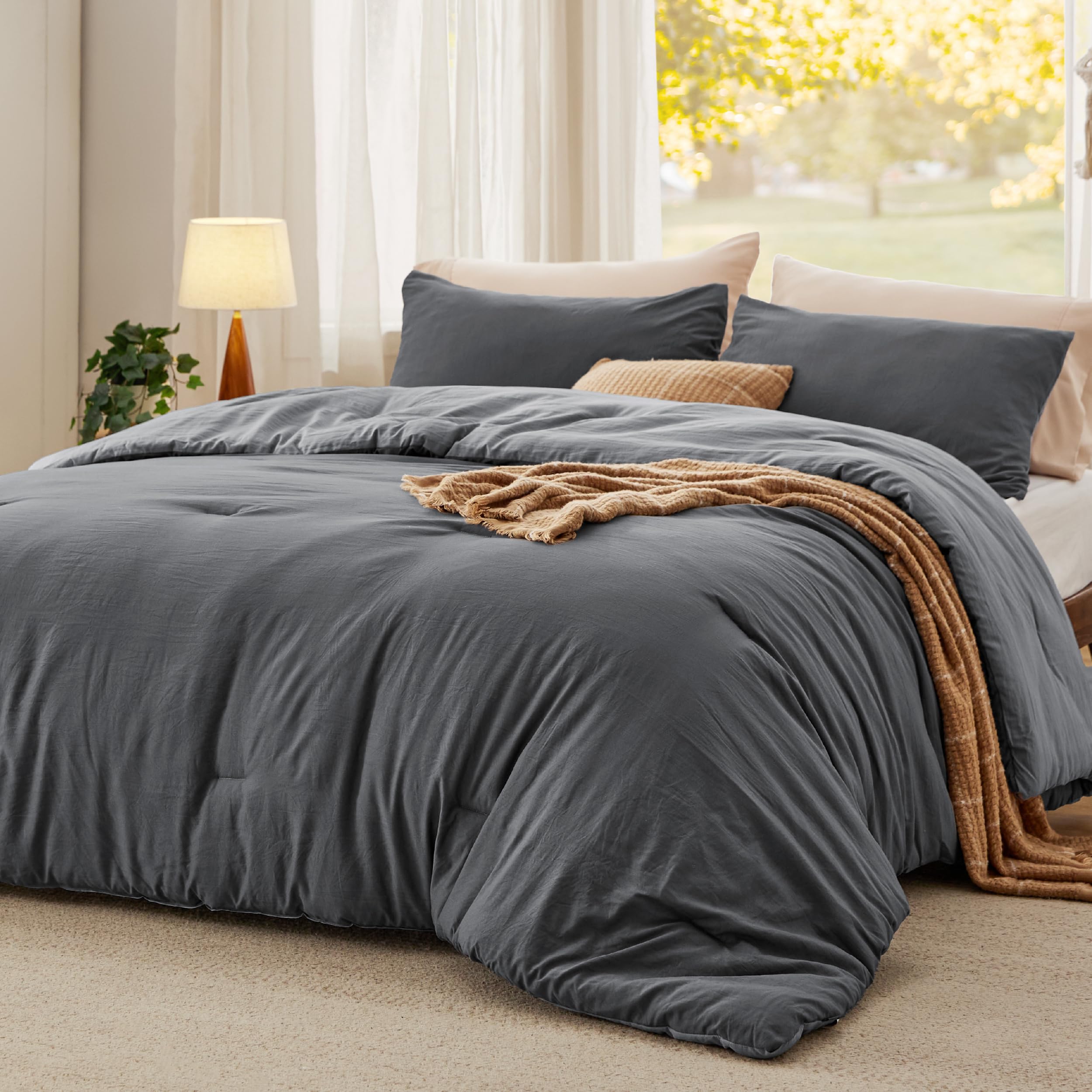 Gros plan texture Bedsure montrant douceur et toucher coton confortable