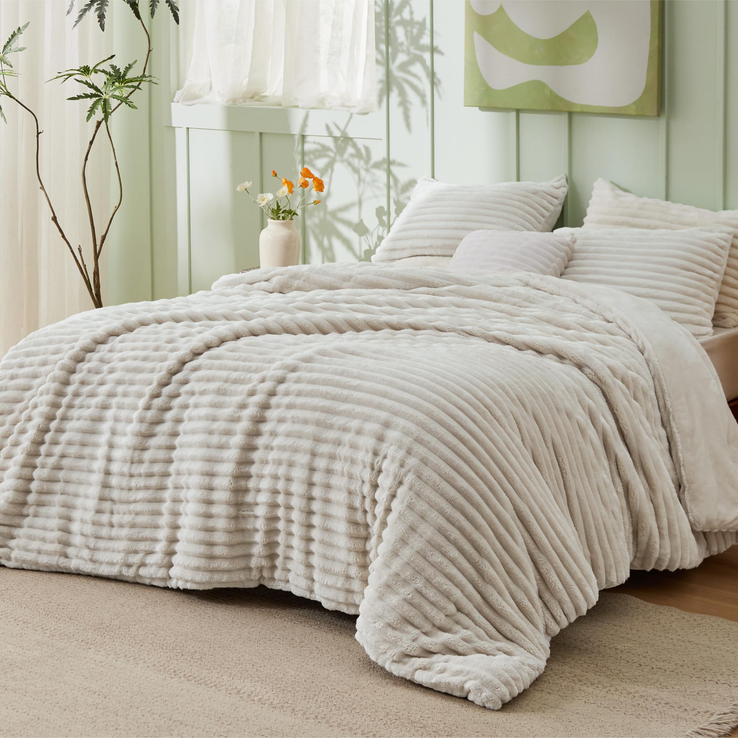 Bedsure gros plan texture flanelle double-face douceur et chaleur