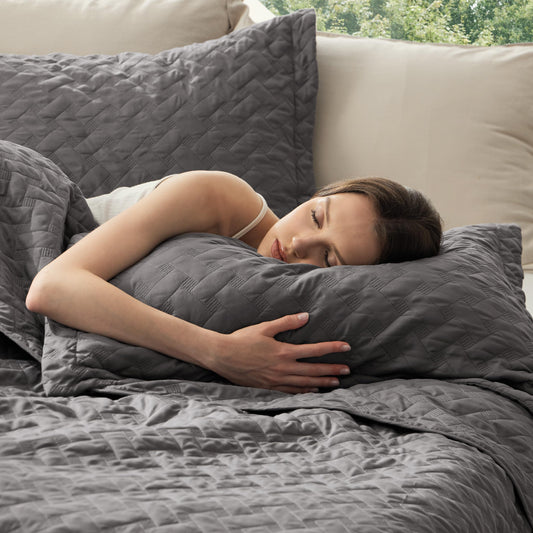 Bedsure gros plan du motif panier, texture douce pour un tact agréable