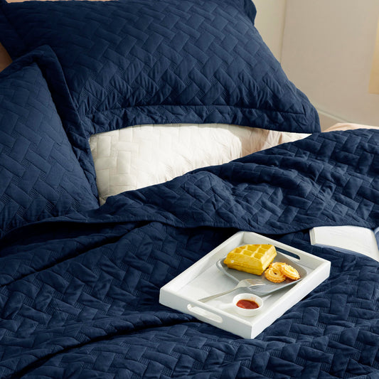 Bedsure gros plan du motif panier et texture brossée, sensation douce