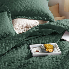 Bedsure gros plan du tissage panier offrant texture et style durable