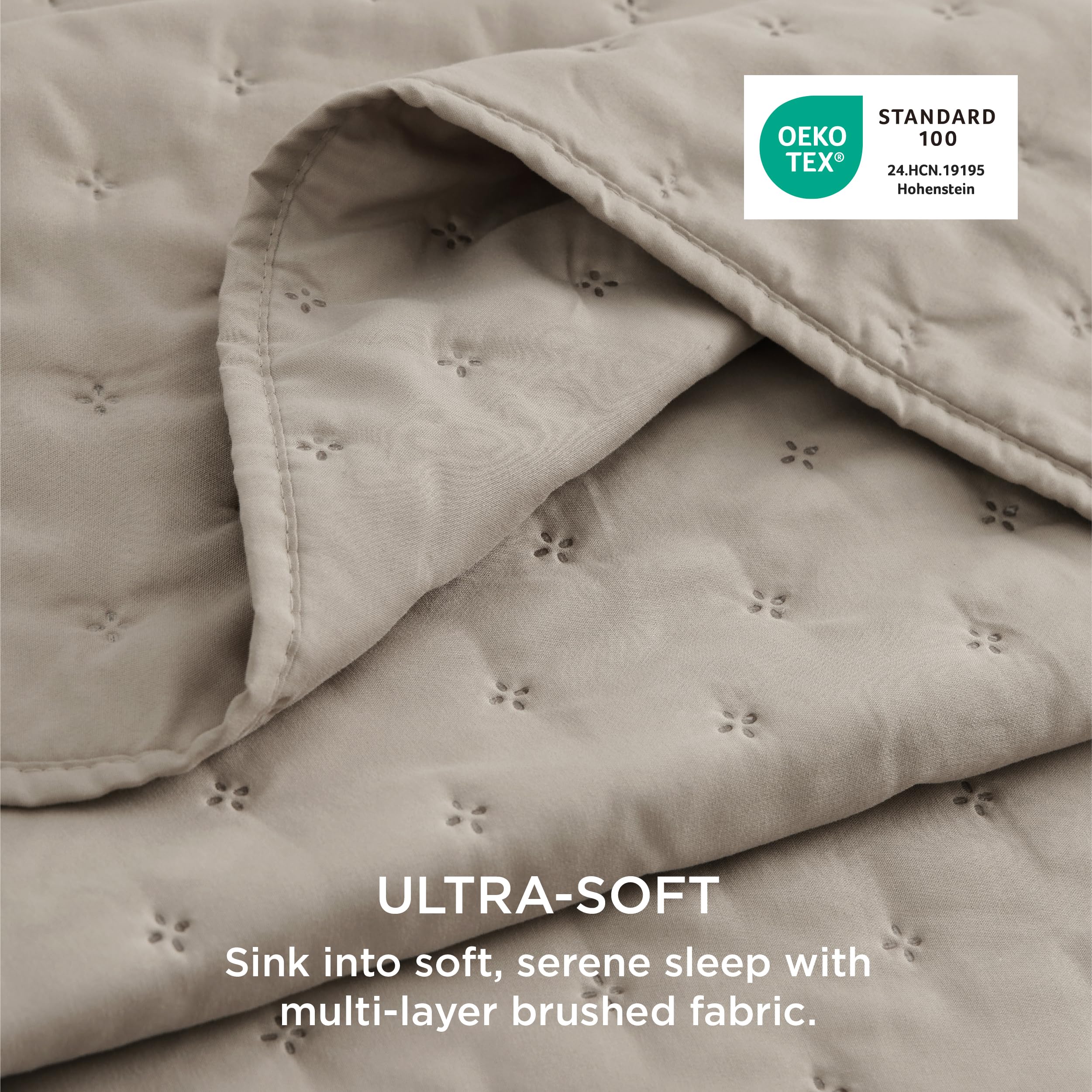 Bedsure détail du tissu microfibre brossée apportant douceur durable