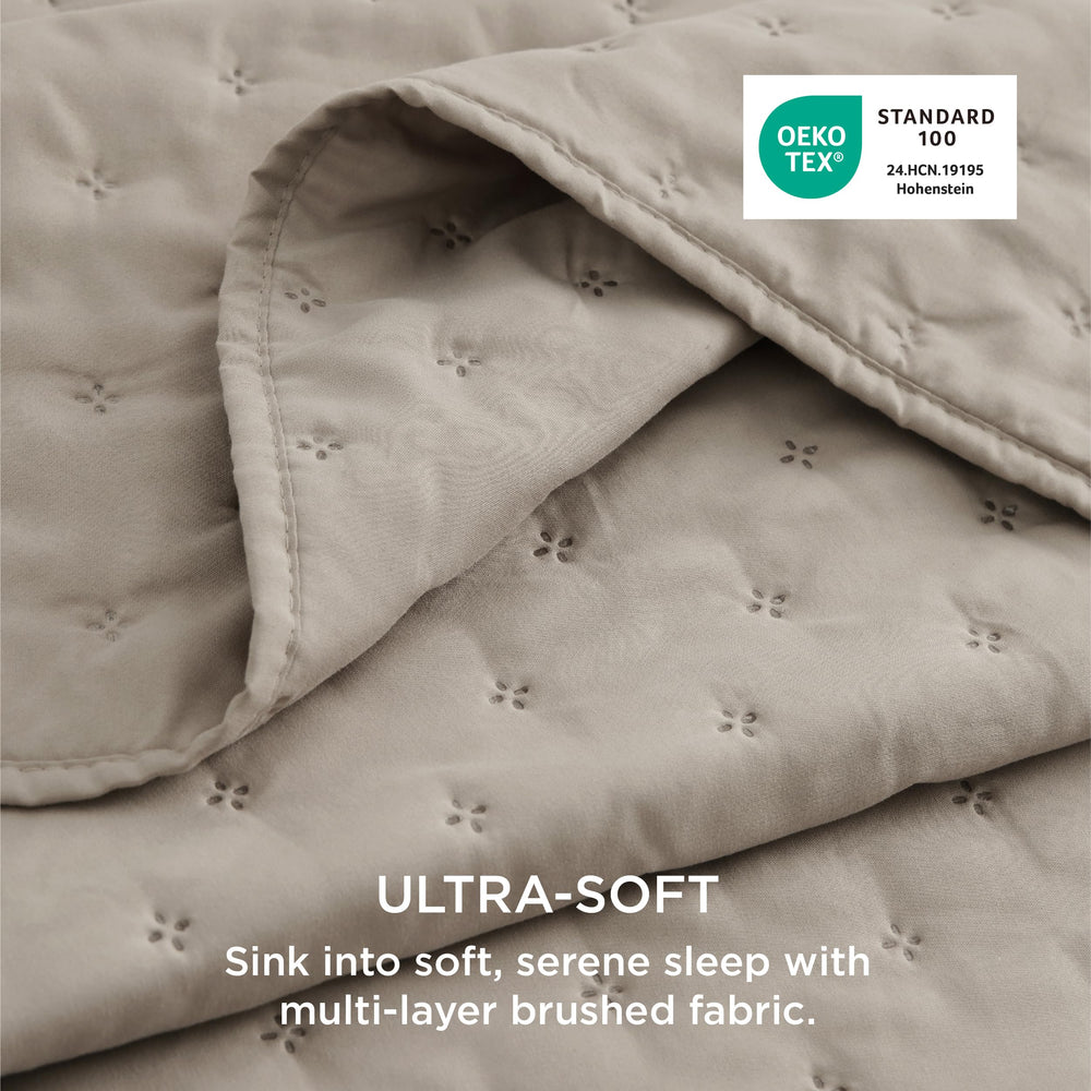 Bedsure détail du tissu microfibre brossée apportant douceur durable