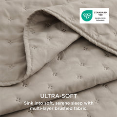 Bedsure détail du tissu microfibre brossée apportant douceur durable