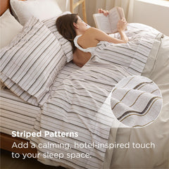 Bedsure gros plan du tissu jacquard montrant la texture et le confort au toucher