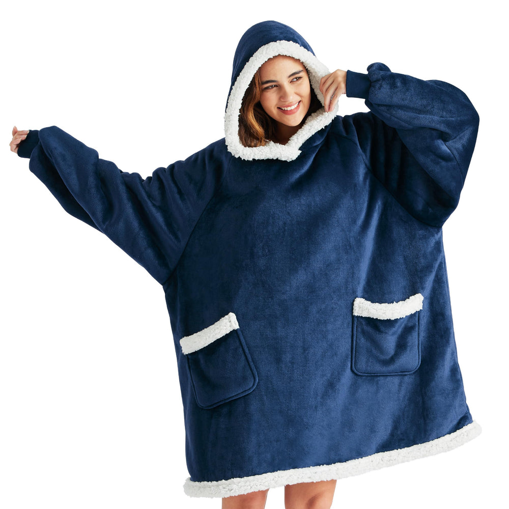 Bedsure hoodie navy vue avant montrant coupe ample et confort