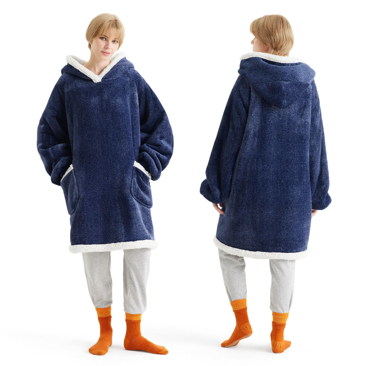 Bedsure hoodie face avant bleu océan montrant confort et style