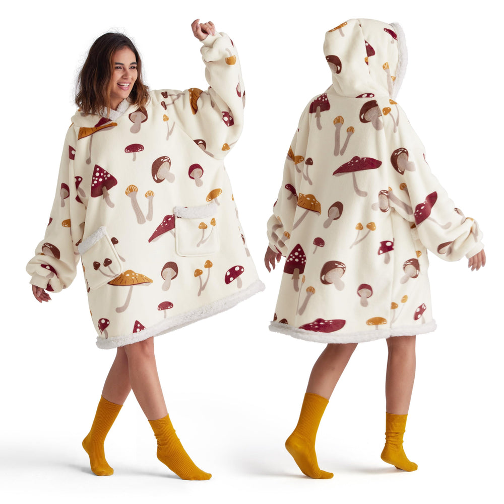 Bedsure hoodie champignon face avant montrant confort et design