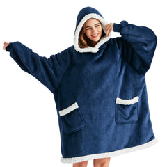Bedsure hoodie bleu marine vue avant montrant coupe ample et confort