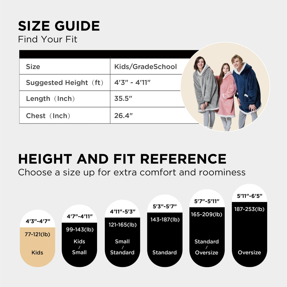 Bedsure hoodie comparaison taille montre ajustement pour enfant