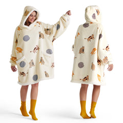 Bedsure vue avant du hoodie‑couverture montrant coupe ample et confort