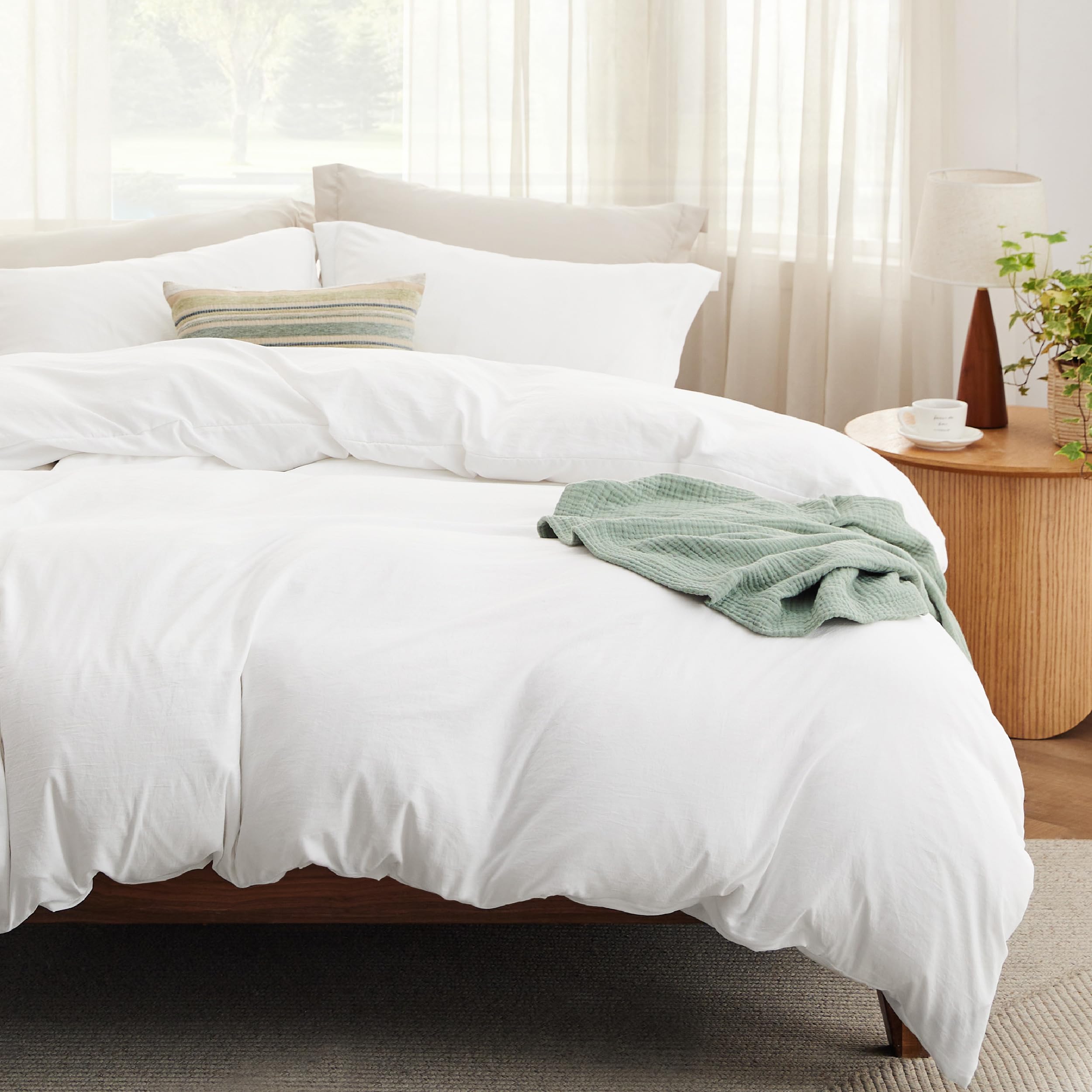 Bedsure housse de couette face complète montrant l'ajustement et l'apparence élégante