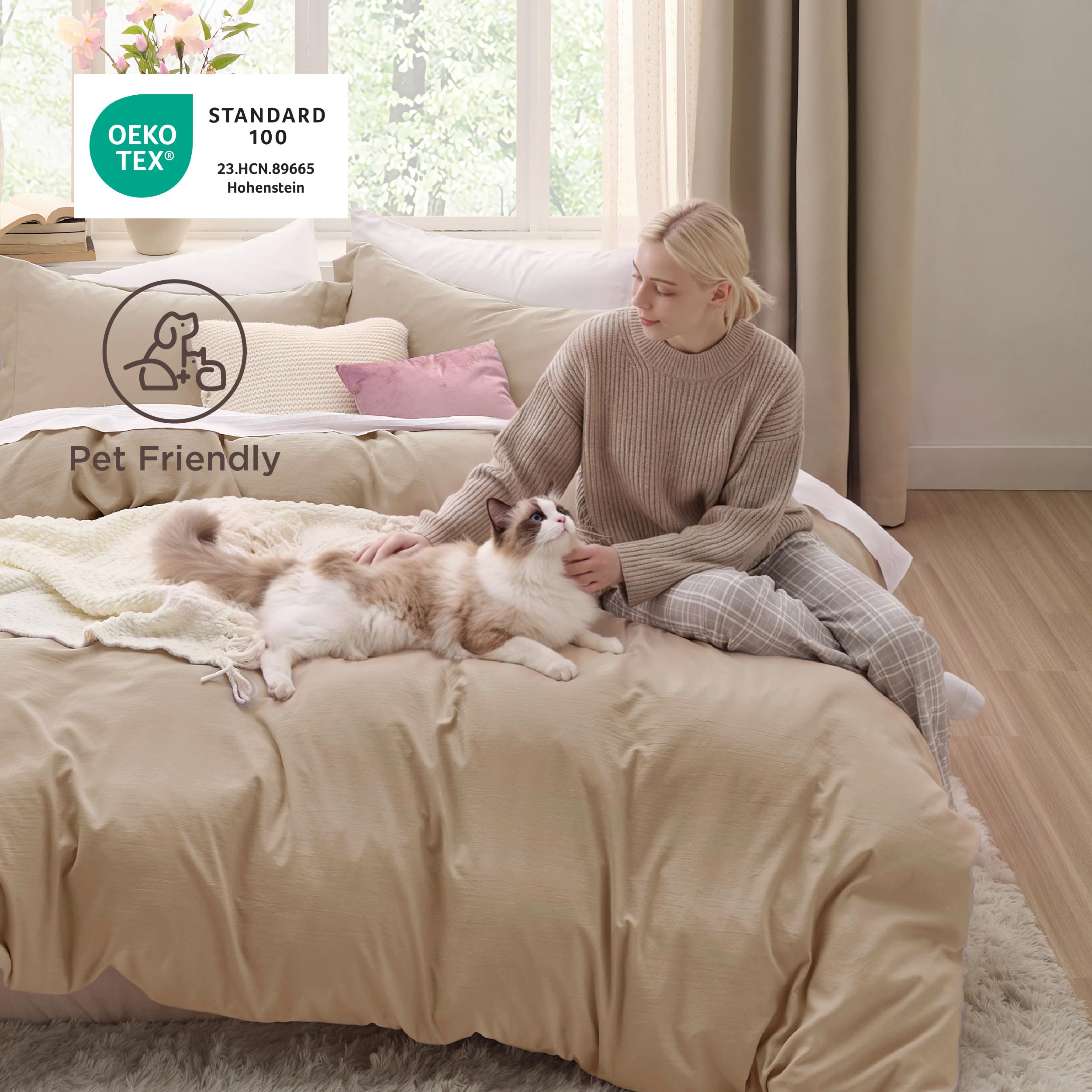 Bedsure deux taies d'oreiller présentées illustrant ensemble coordonné