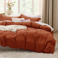 Bedsure housse de couette face avant terracotta élégant apporte chaleur