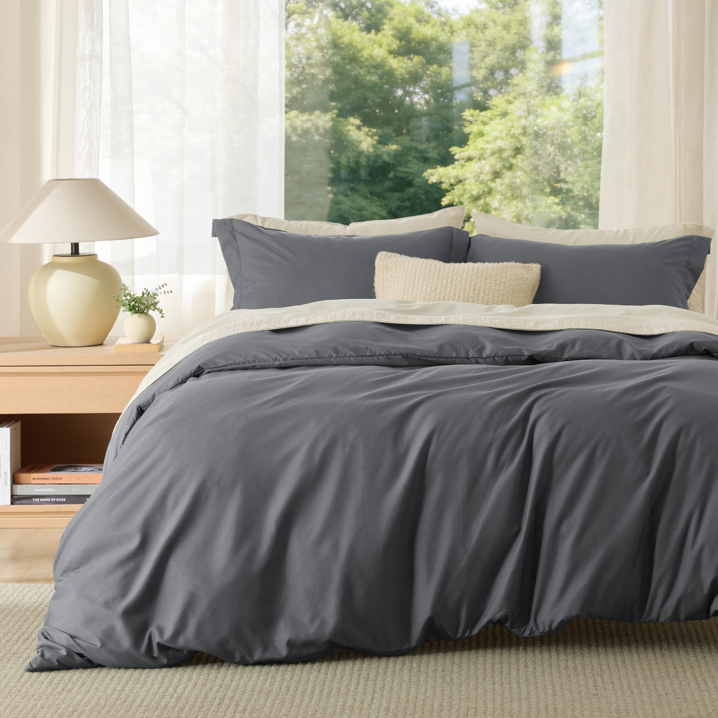 Bedsure housse de couette king face avant montrant finition élégante et confort