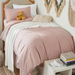 Bedsure housse de couette Rose Pink vue frontale, apporte douceur visuelle
