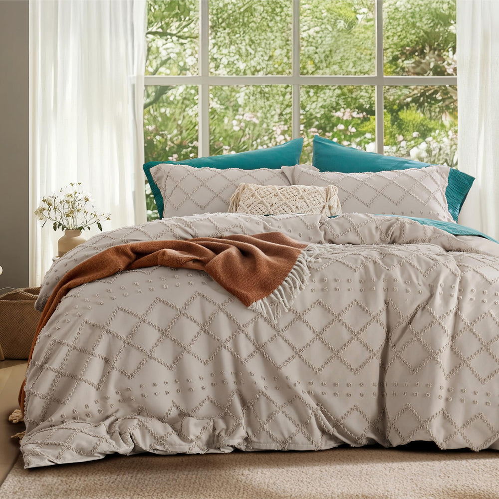 Bedsure housse de couette king packaging élégant, met en valeur le style bohème