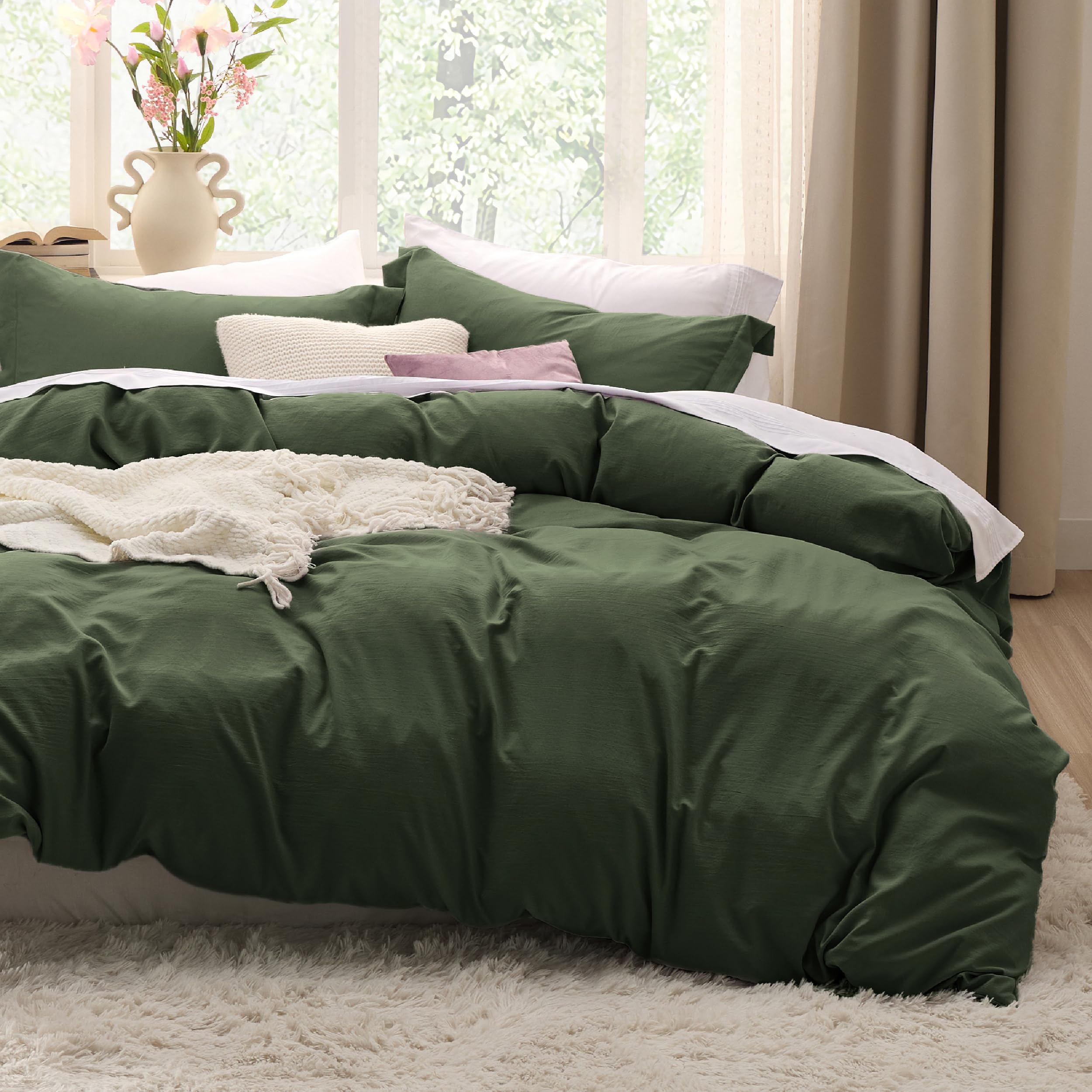 bedsure housse de couette olive face avant qualité visuelle et harmonisation déco