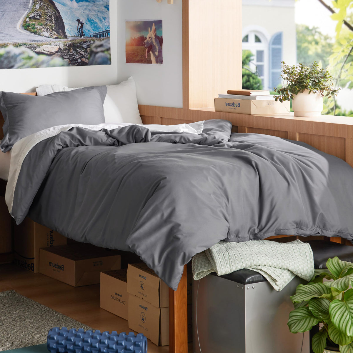 Bedsure housse devant gris foncé montrant style et finition durable