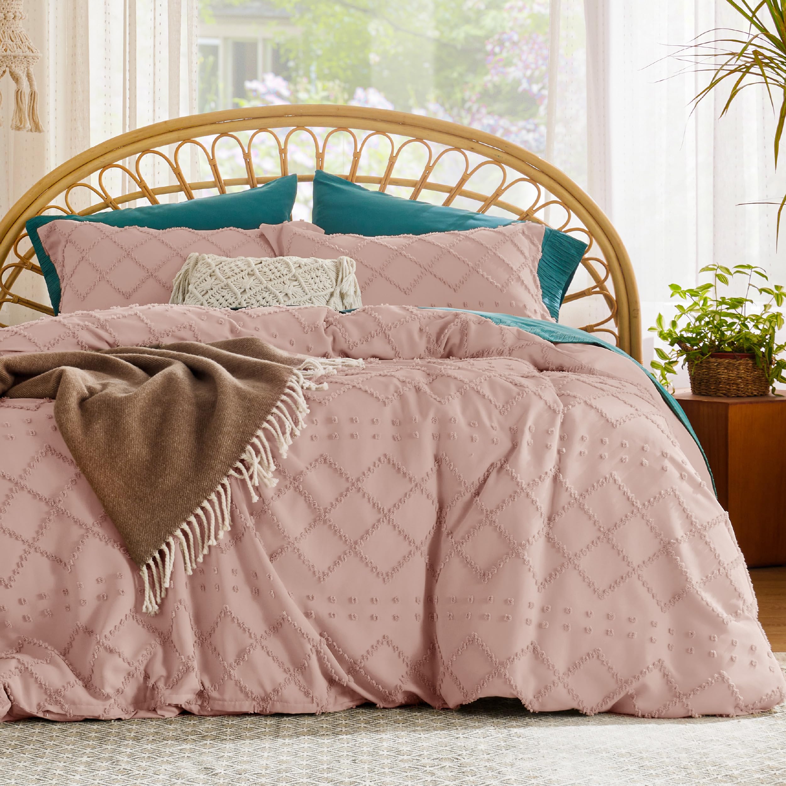 Bedsure housse de couette devant montrant le motif boho et ambiance élégante