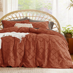 Bedsure housse Terracotta vue de face montrant l'effet décoratif et accueillant