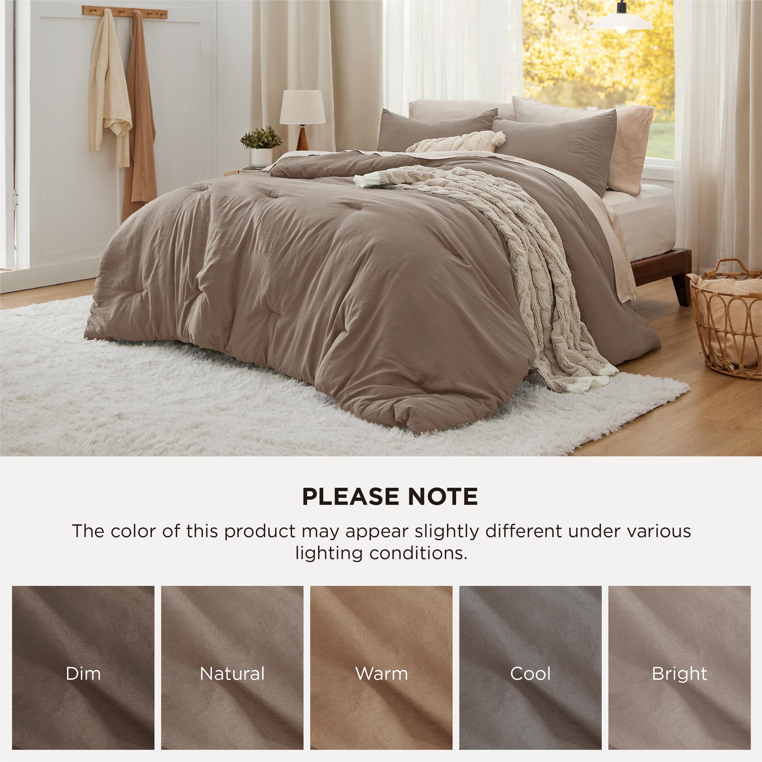 Bedsure comparaison taille montrant ampleur 104"x90" adaptée King