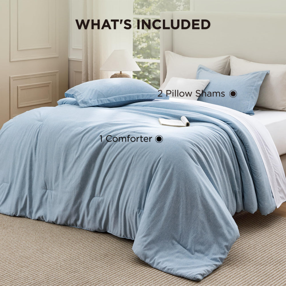 Bedsure couette pliée et rangée montrant gain de place et facilité de stockage