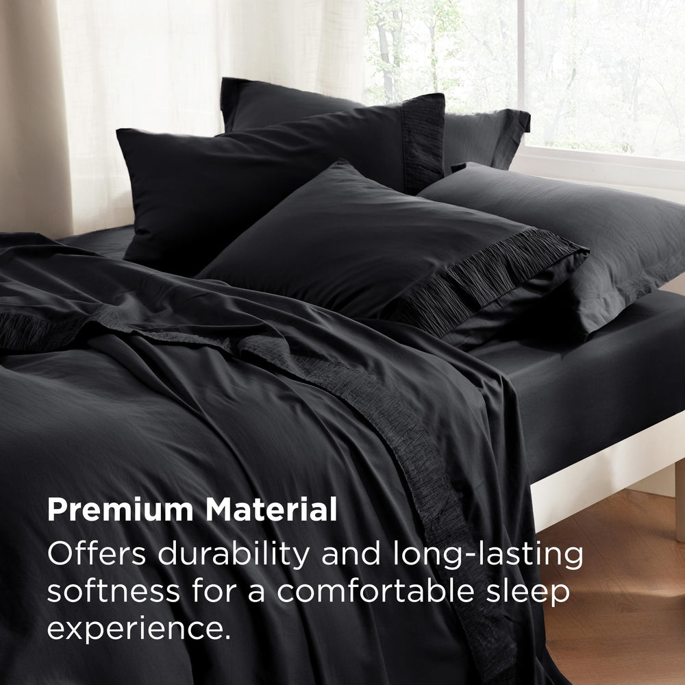 Bedsure draps posés sur lit en situation réelle pour ambiance reposante