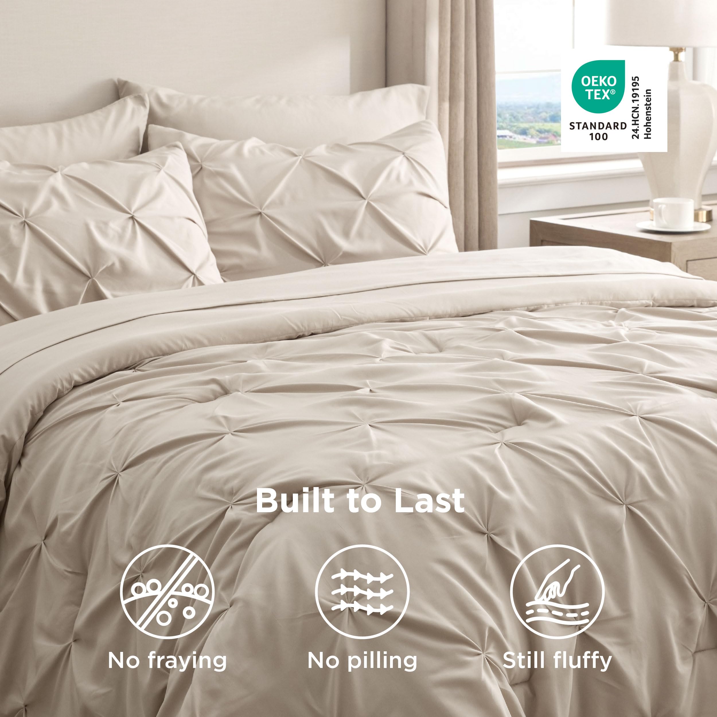 Bedsure lit mis en scène décor beige pour ambiance élégante