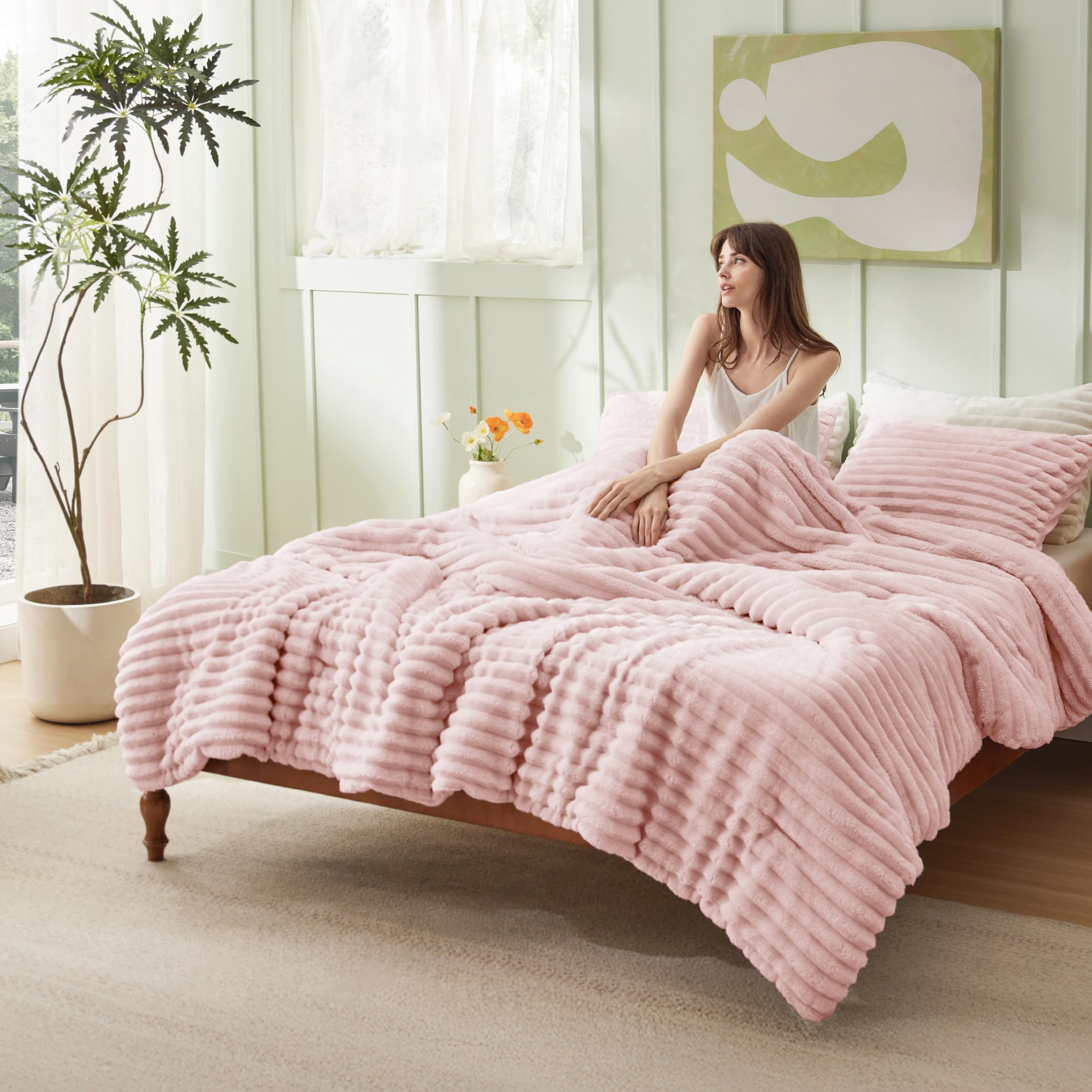 Bedsure couette sur lit en situation lifestyle apportant ambiance cosy
