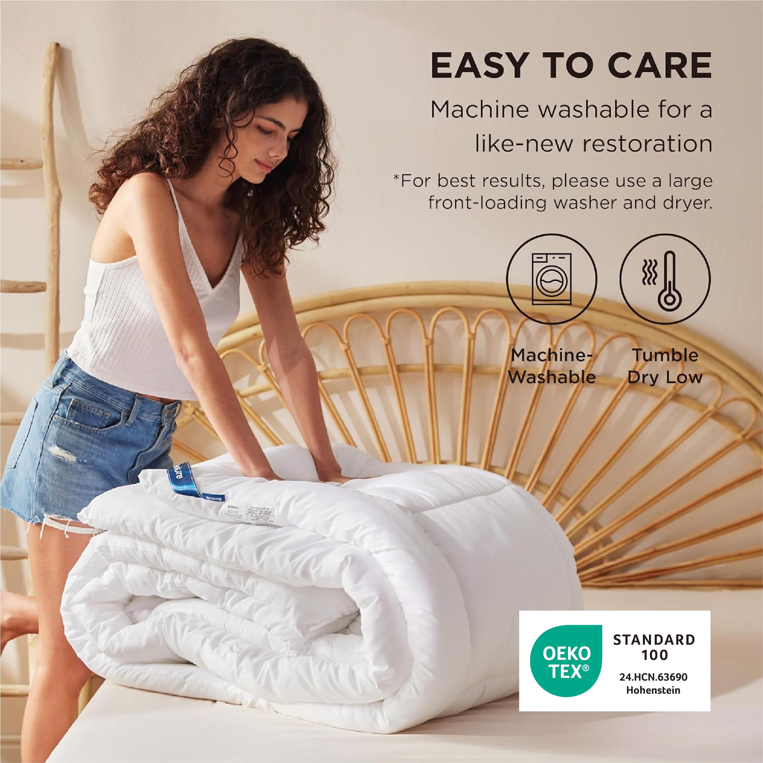 Bedsure couette installée sur un lit queen pour un rendu décoratif et chaleureux