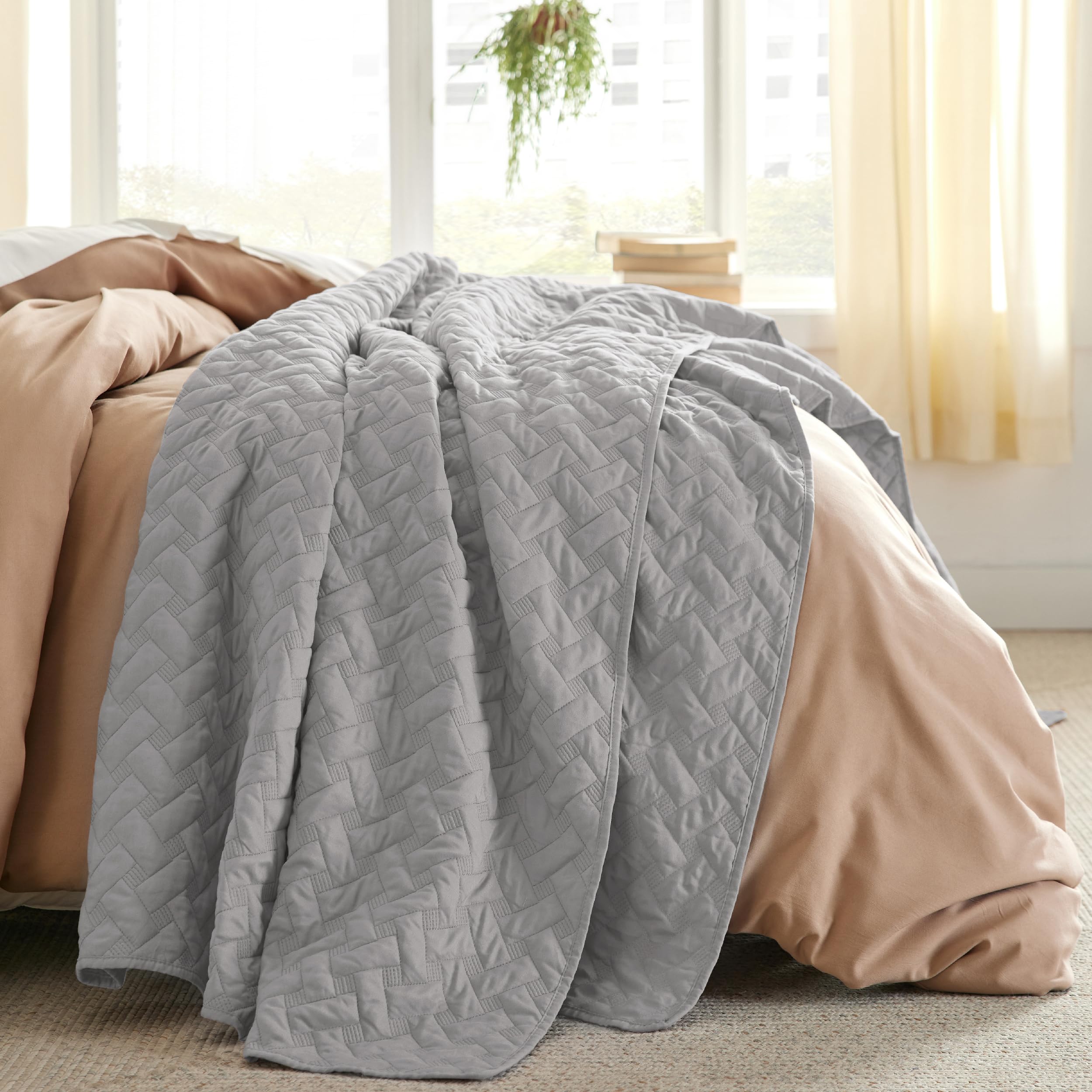 Bedsure gros plan sur la matière microfibre brossée pour douceur