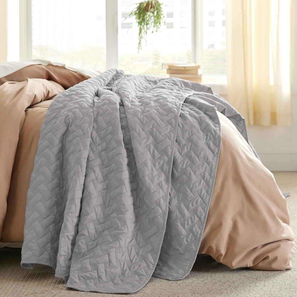 Bedsure gros plan sur la matière microfibre brossée pour douceur