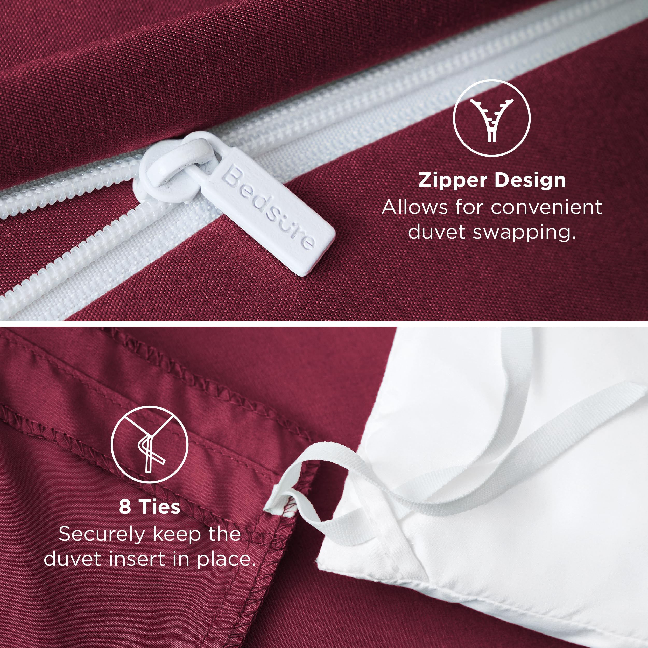 Bedsure microfibre gros plan illustrant légèreté et respirabilité