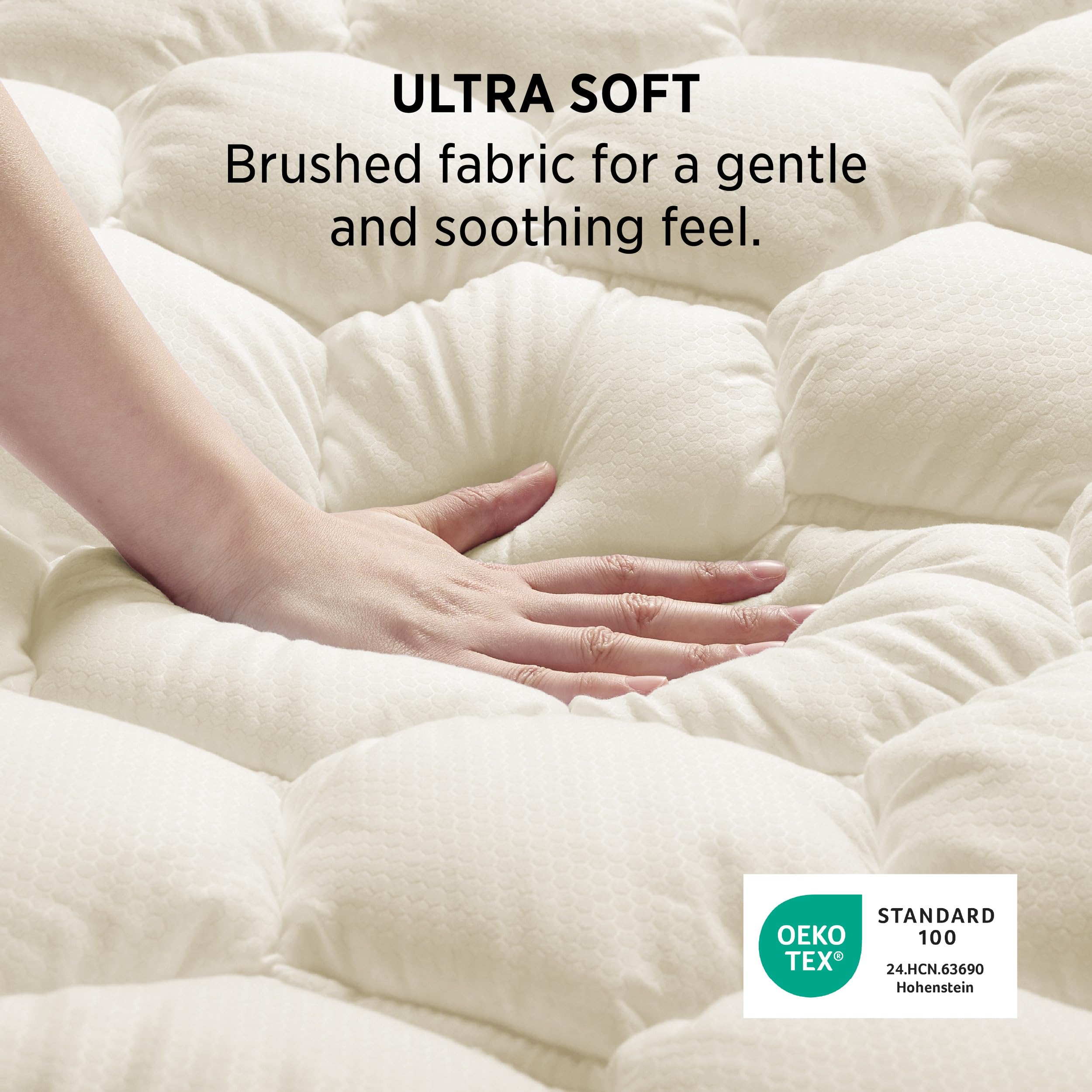 Bedsure gros plan microfibre brossée pour toucher doux et réduction du bruit