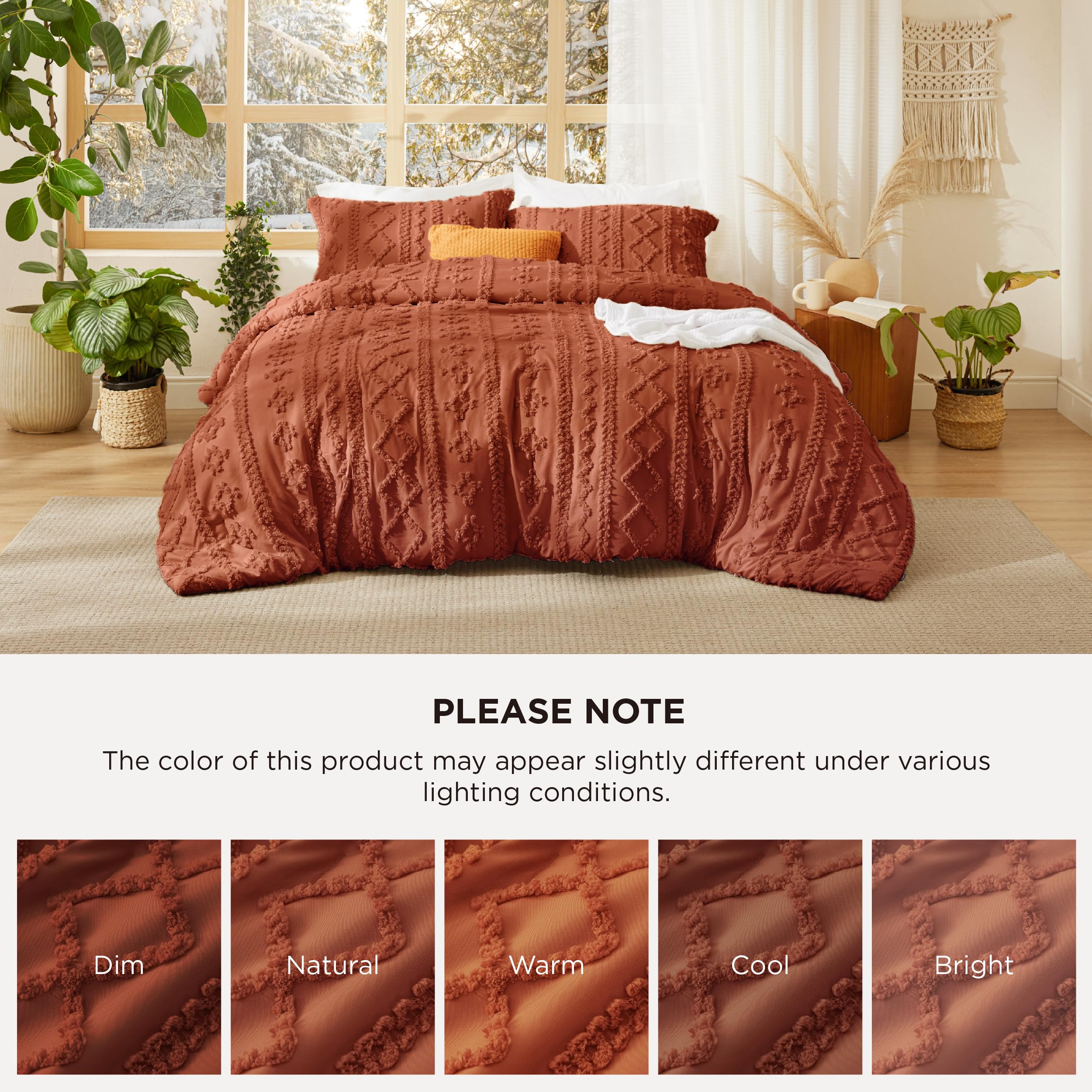 Bedsure mise en scène chambre boho, inspire décoration chaleureuse
