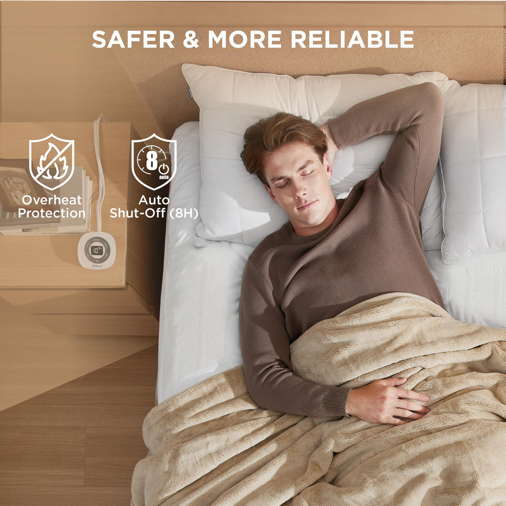 Bedsure surmatelas en situation sur un lit montrant chaleur et confort nocturne