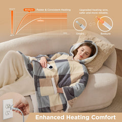 Bedsure motif beige à carreaux gros plan avec aspect décoratif