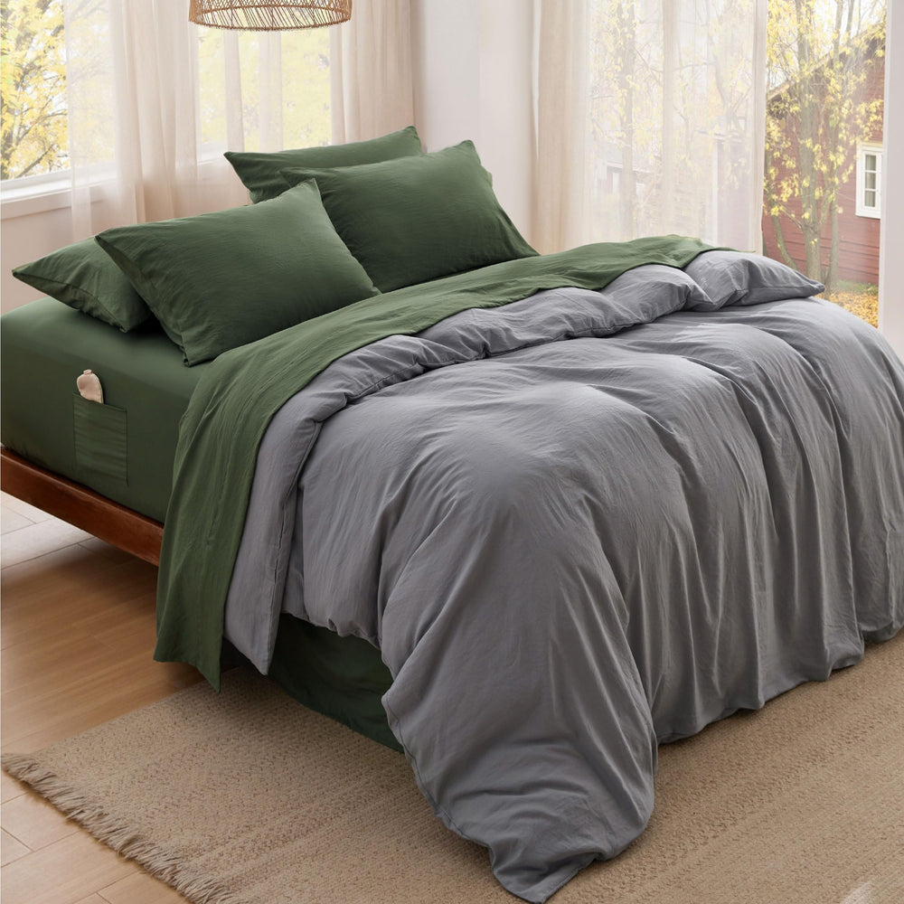 Bedsure détail des coutures et plis attestant qualité et durabilité du tissu