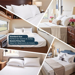 Bedsure oreiller posé sur un lit double en usage, confort moelleux pour dormir