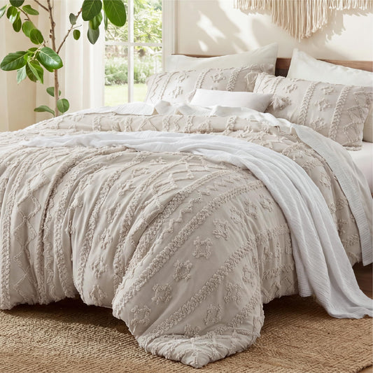 Bedsure parure face avant montrant design bohème et style élégant