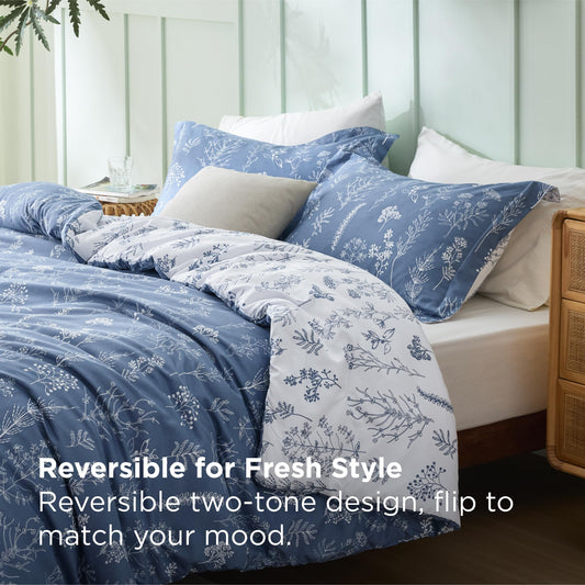 Bedsure face réversible unie visible, permet changer de décor rapidement
