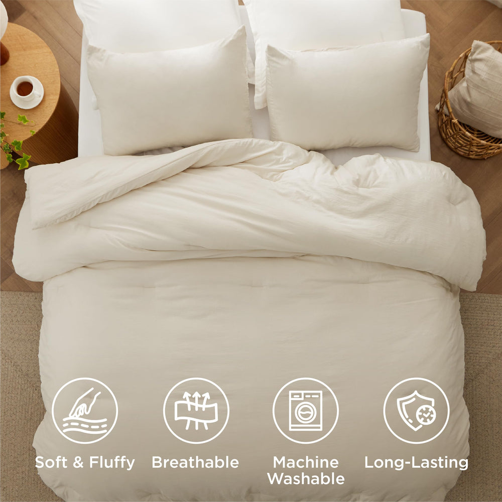 Bedsure parure installée dans une chambre moderne améliorant l'esthétique du lit