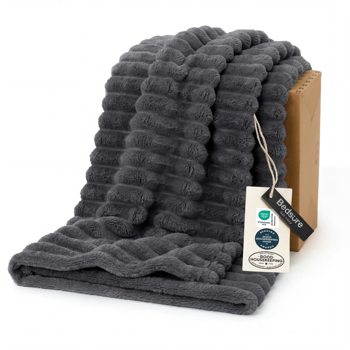 Bedsure plaid avant plié montrant coupe et style, confort immédiat
