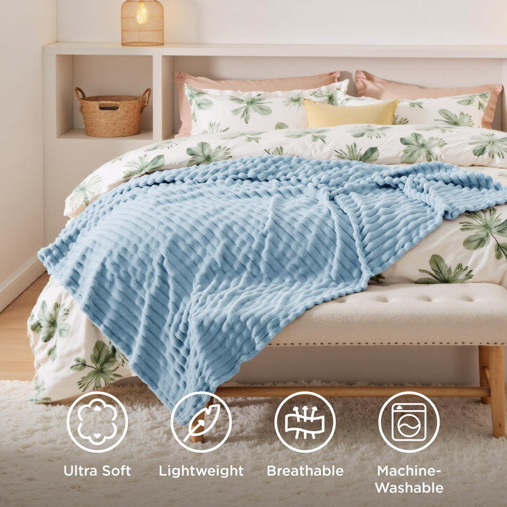 Bedsure détail couture et étiquette illustrant durabilité accrue