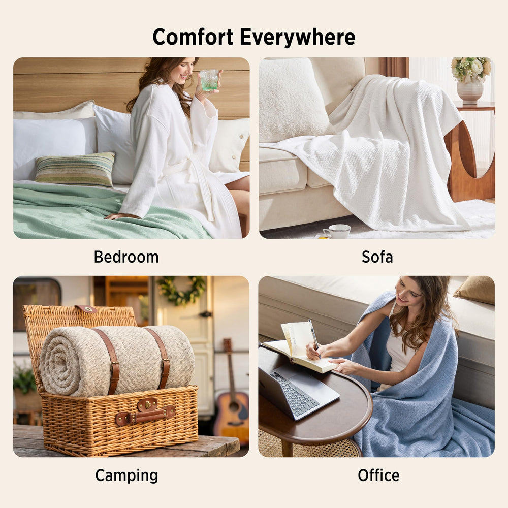Bedsure plaid drapé sur canapé ajoutant confort et style