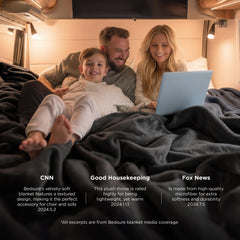Bedsure plaid posé sur lit full montrant l'ampleur et couverture