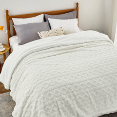 Bedsure plaid face avant cream montrant douceur et design
