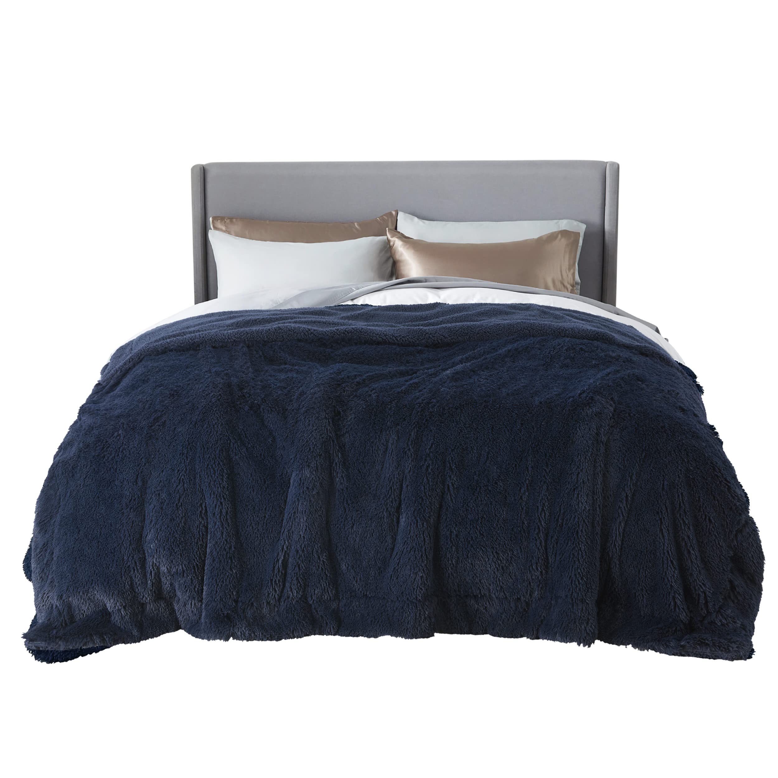 Bedsure plaid face avant bleu marine, ajout d'élégance instantanée